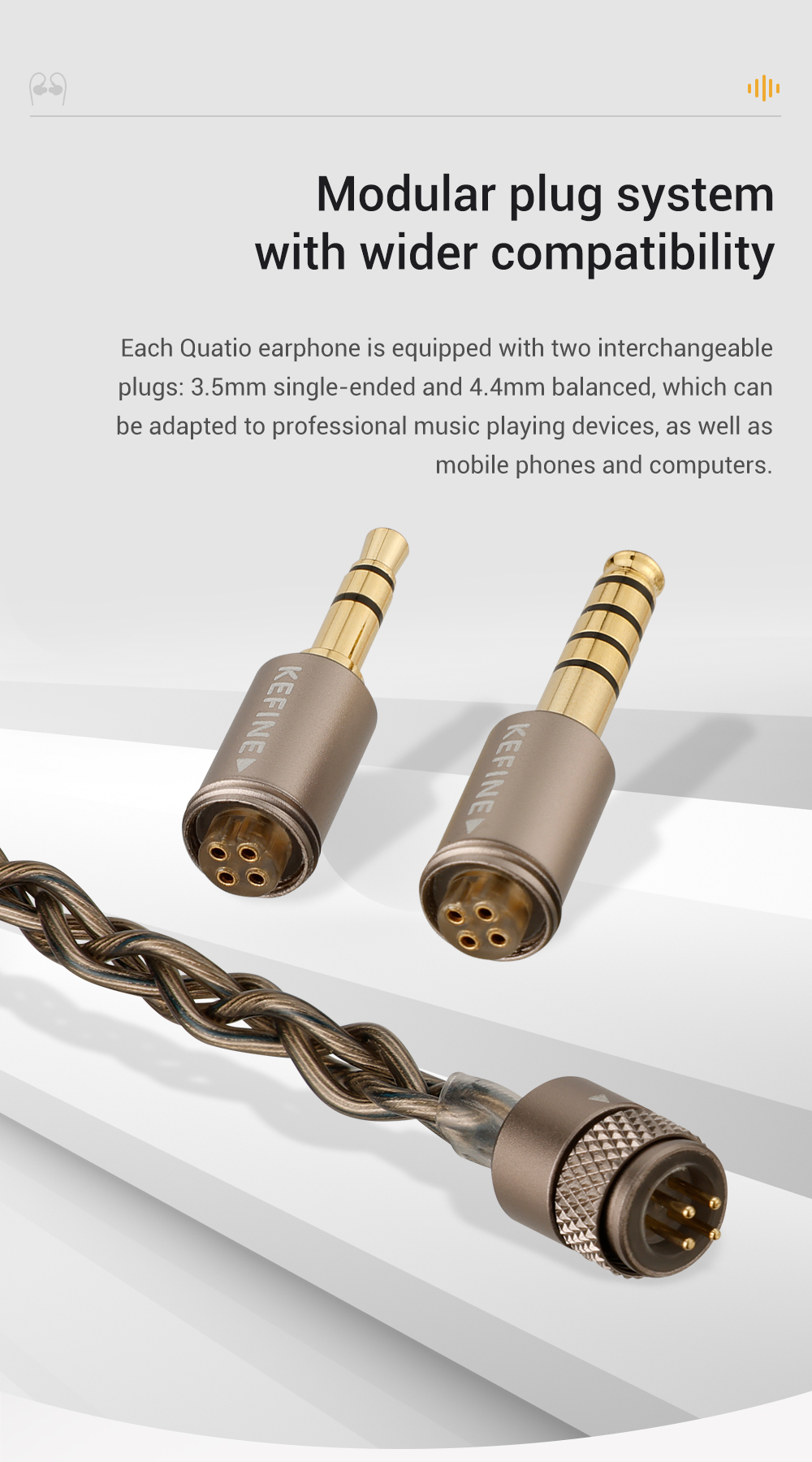 Quatio - 2DD + 2BA Hybrid Hifi Earphone-Kefine